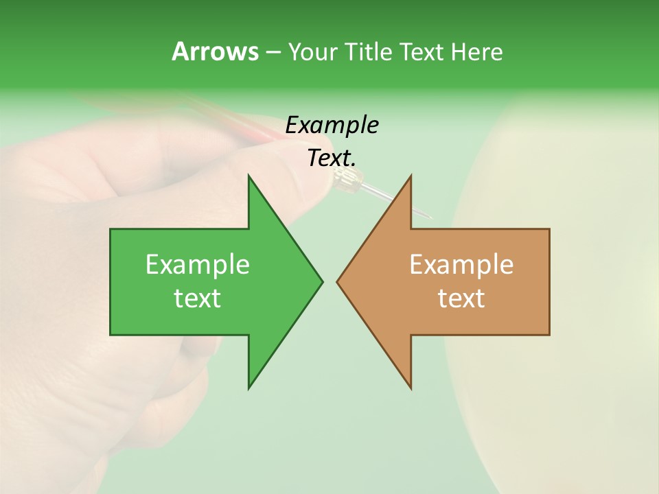 Hand Dart Punctured Balloon PowerPoint Template