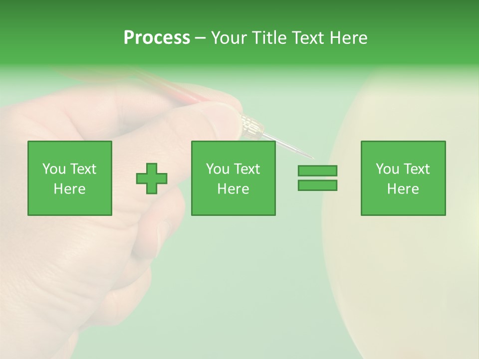 Hand Dart Punctured Balloon PowerPoint Template