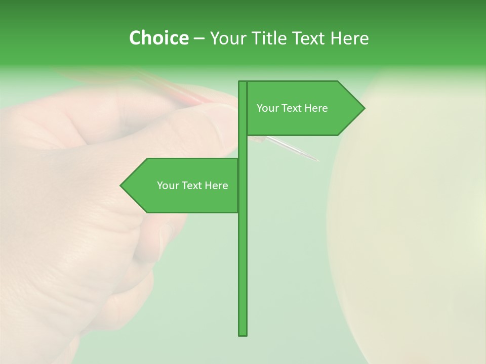 Hand Dart Punctured Balloon PowerPoint Template