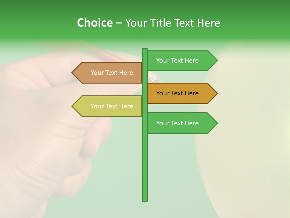 Hand Dart Punctured Balloon PowerPoint Template