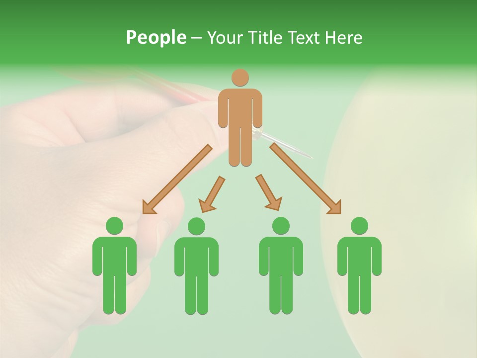 Hand Dart Punctured Balloon PowerPoint Template