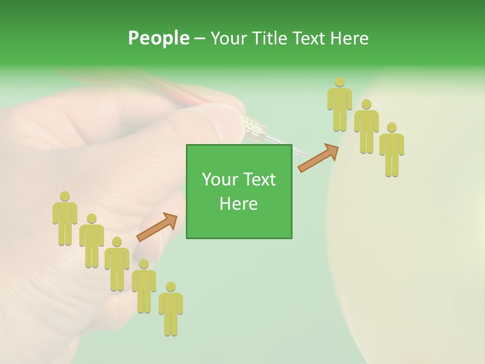 Hand Dart Punctured Balloon PowerPoint Template