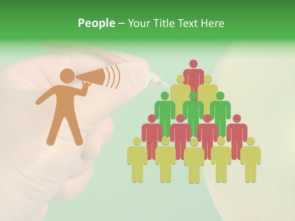 Hand Dart Punctured Balloon PowerPoint Template