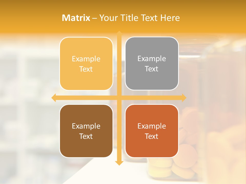 Row Of Bottles And Pills On A Chemists Counter PowerPoint Template