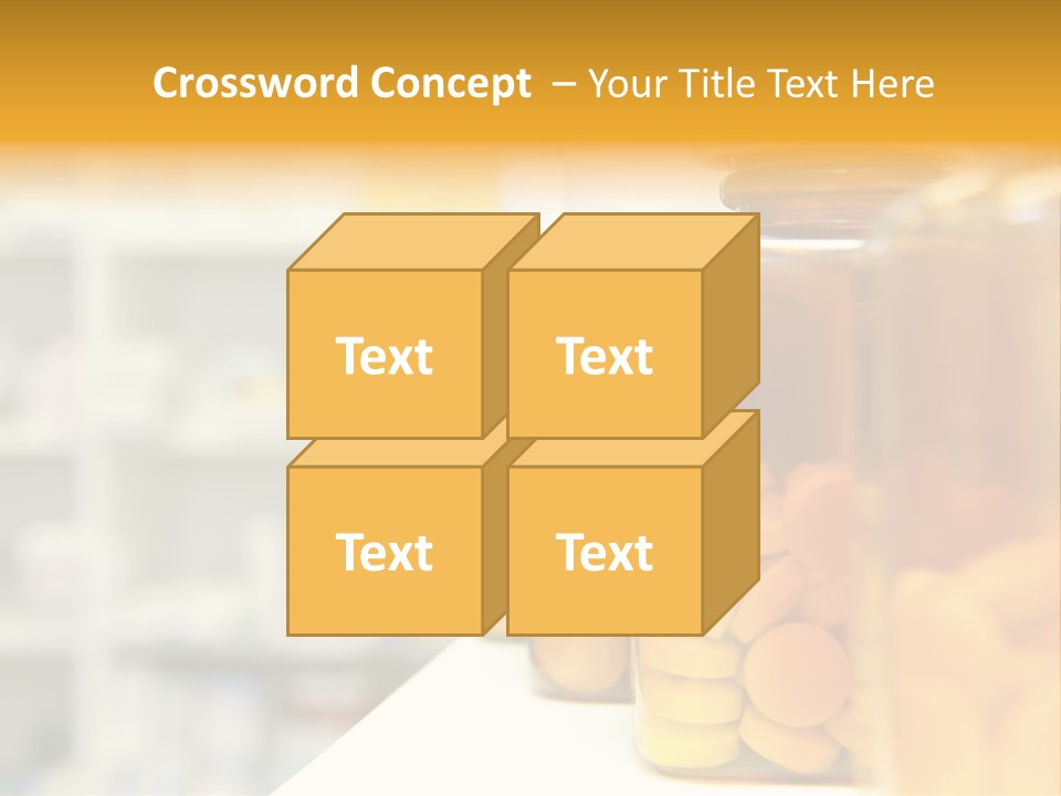 Row Of Bottles And Pills On A Chemists Counter PowerPoint Template