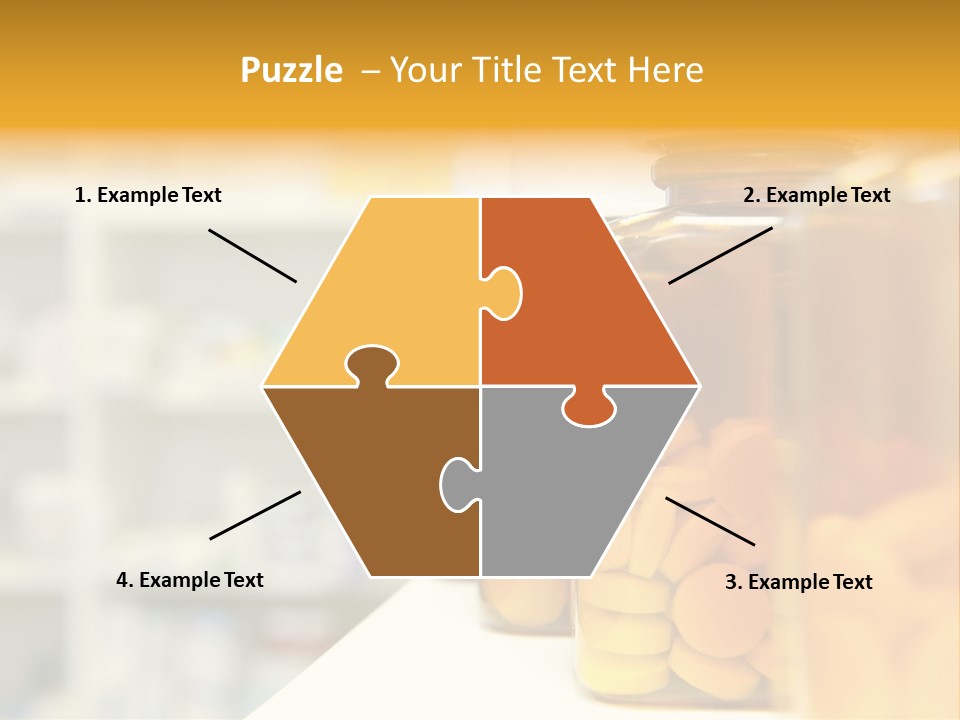 Row Of Bottles And Pills On A Chemists Counter PowerPoint Template