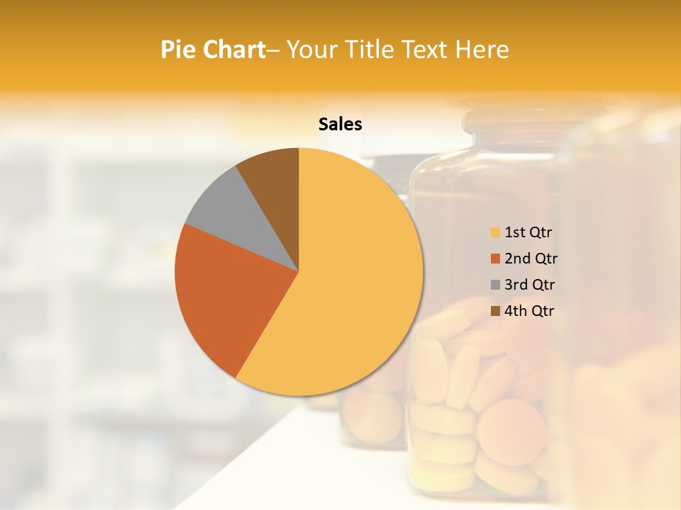 Row Of Bottles And Pills On A Chemists Counter PowerPoint Template