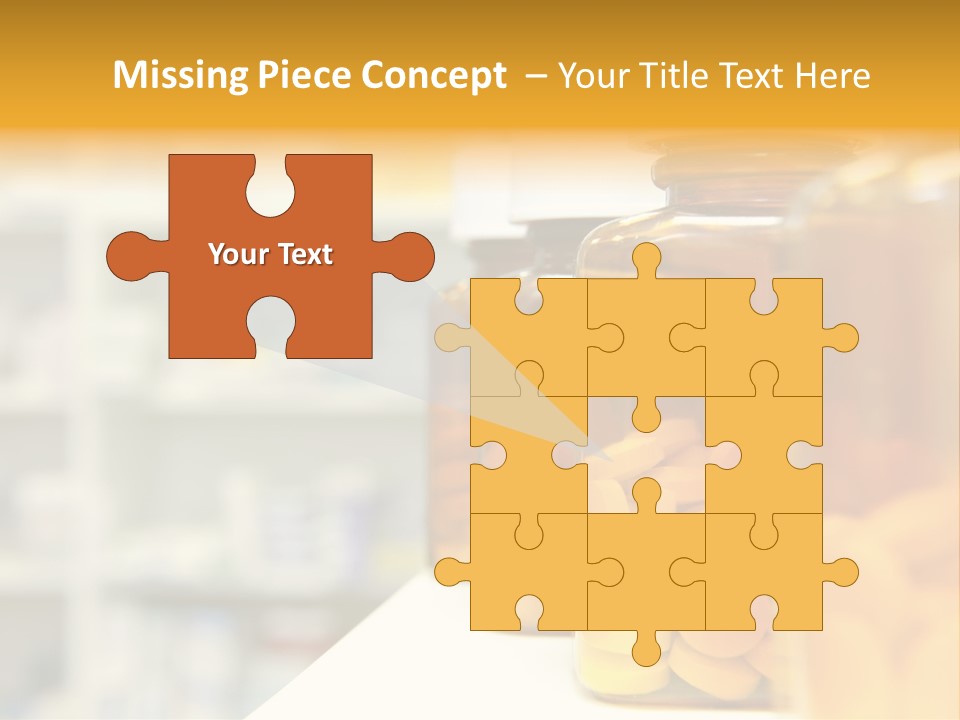 Row Of Bottles And Pills On A Chemists Counter PowerPoint Template