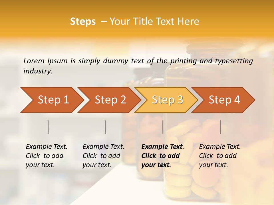 Row Of Bottles And Pills On A Chemists Counter PowerPoint Template