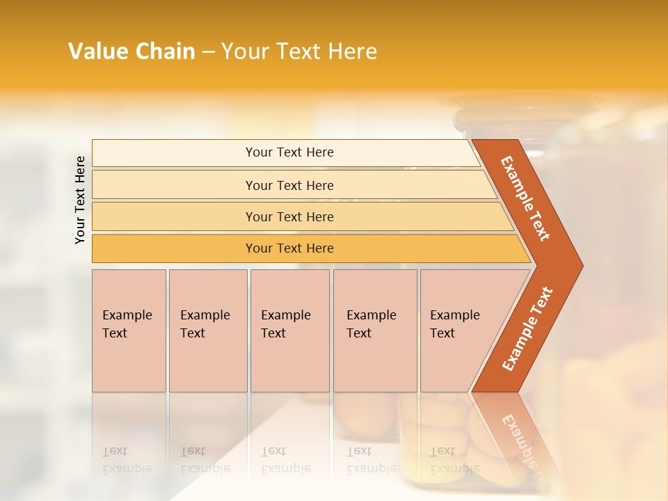 Row Of Bottles And Pills On A Chemists Counter PowerPoint Template