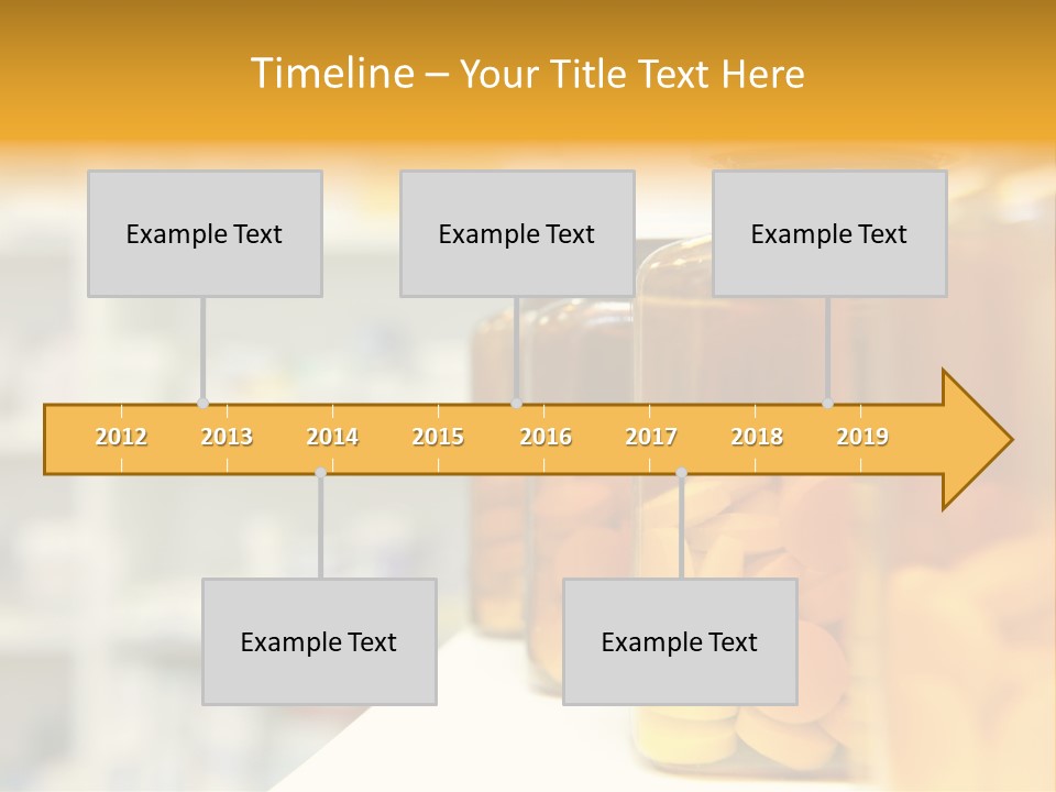 Row Of Bottles And Pills On A Chemists Counter PowerPoint Template