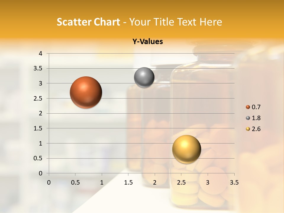 Row Of Bottles And Pills On A Chemists Counter PowerPoint Template