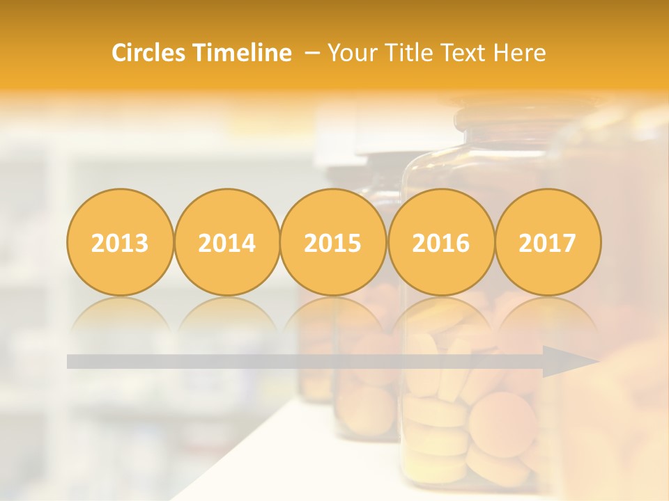 Row Of Bottles And Pills On A Chemists Counter PowerPoint Template