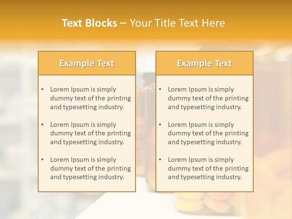 Row Of Bottles And Pills On A Chemists Counter PowerPoint Template