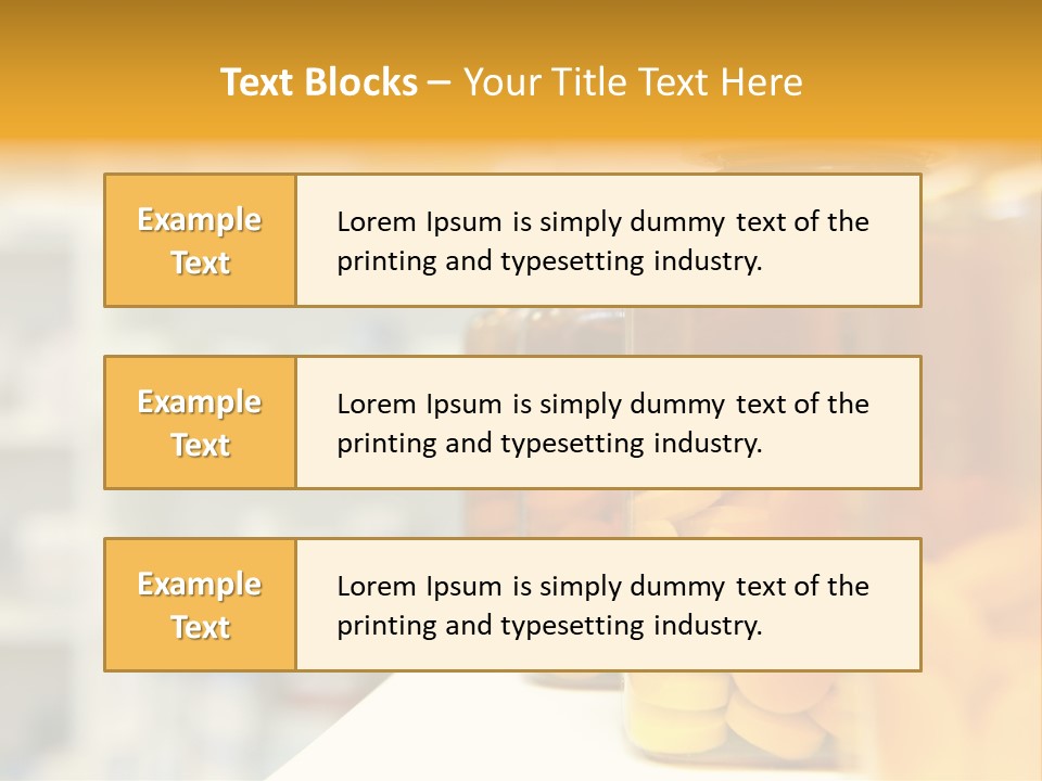 Row Of Bottles And Pills On A Chemists Counter PowerPoint Template