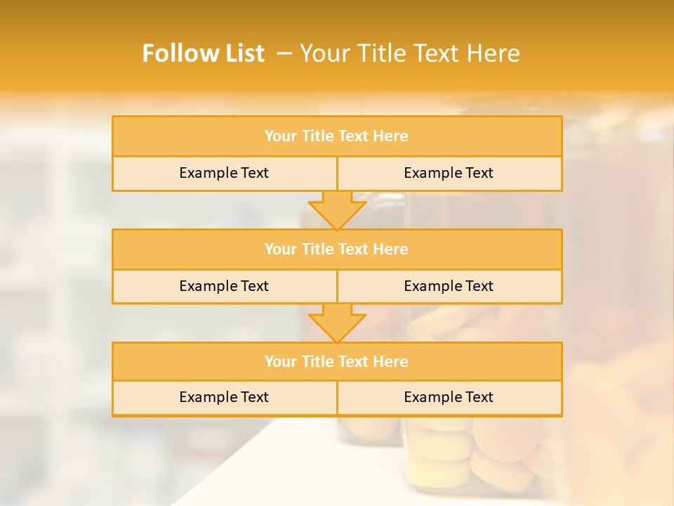 Row Of Bottles And Pills On A Chemists Counter PowerPoint Template