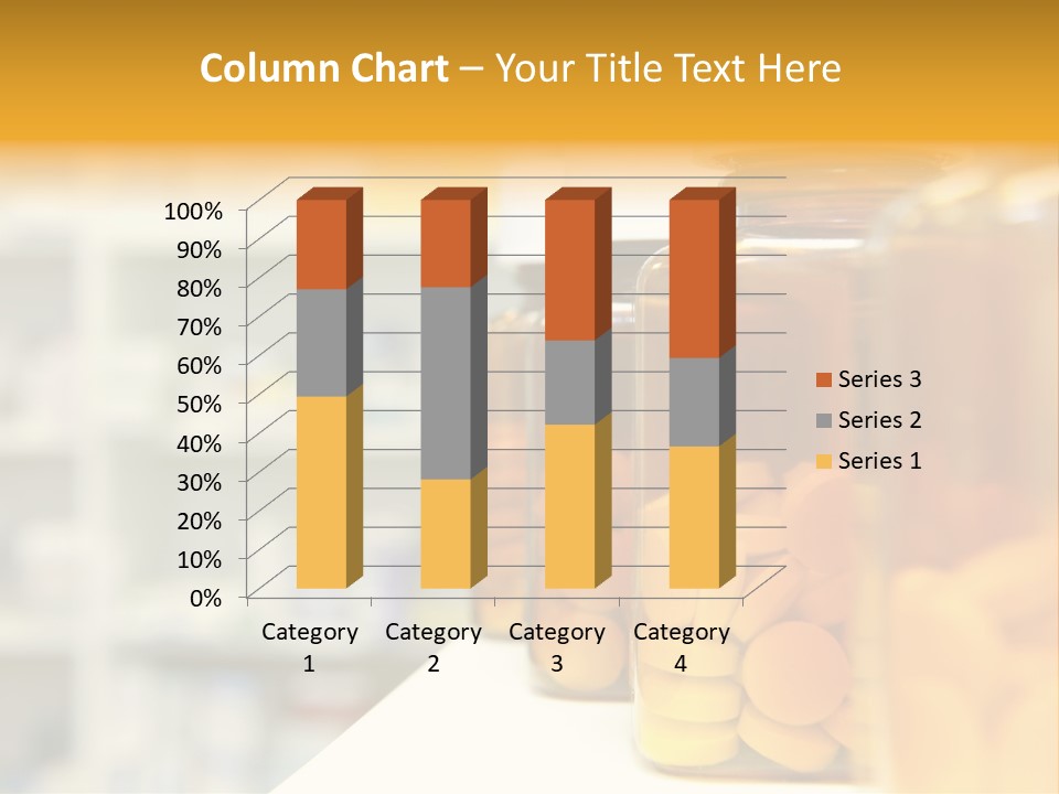 Row Of Bottles And Pills On A Chemists Counter PowerPoint Template