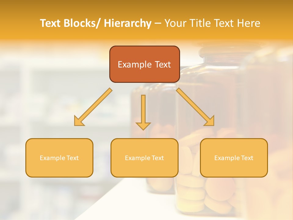 Row Of Bottles And Pills On A Chemists Counter PowerPoint Template