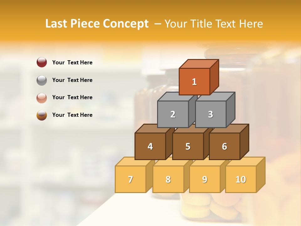 Row Of Bottles And Pills On A Chemists Counter PowerPoint Template
