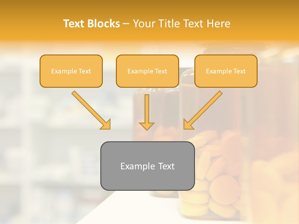 Row Of Bottles And Pills On A Chemists Counter PowerPoint Template