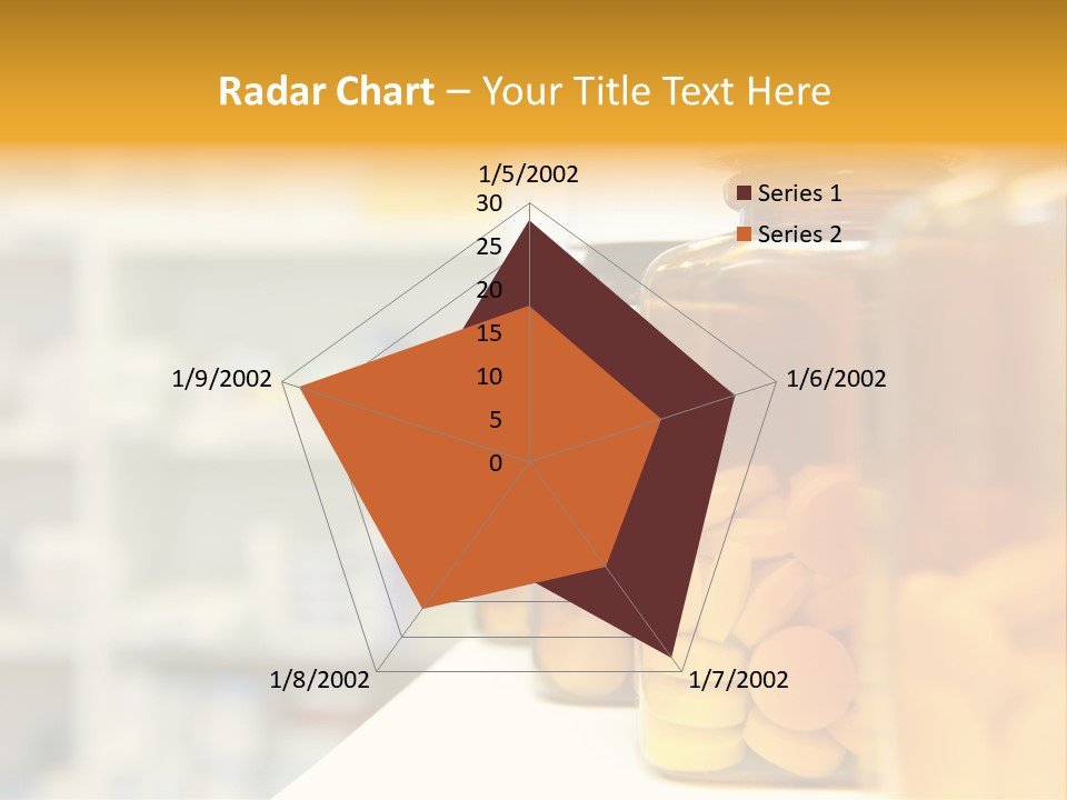 Row Of Bottles And Pills On A Chemists Counter PowerPoint Template