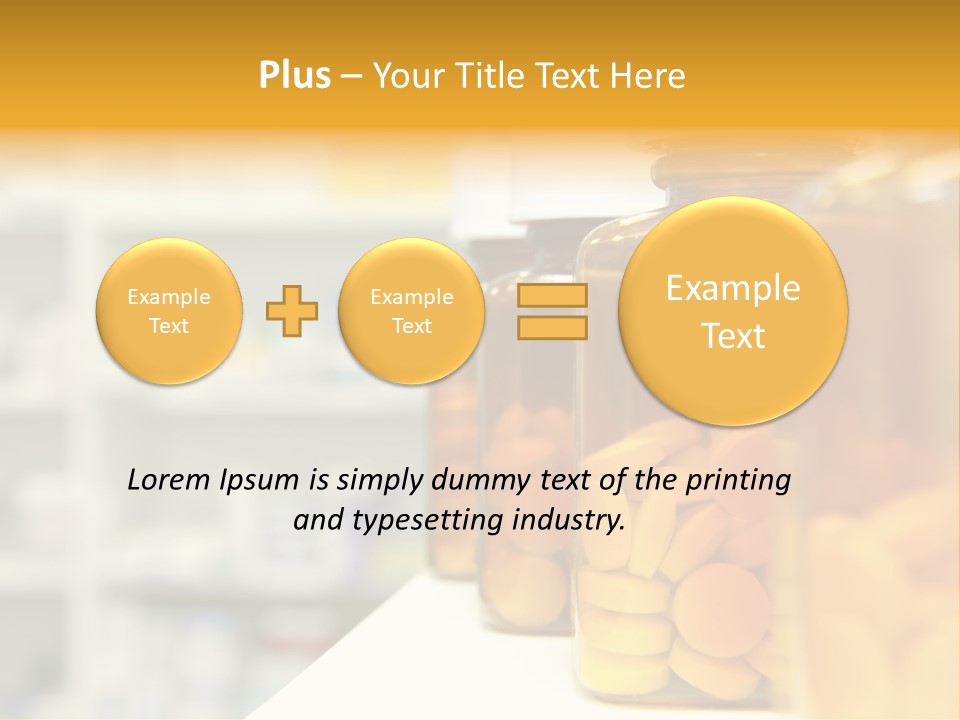 Row Of Bottles And Pills On A Chemists Counter PowerPoint Template