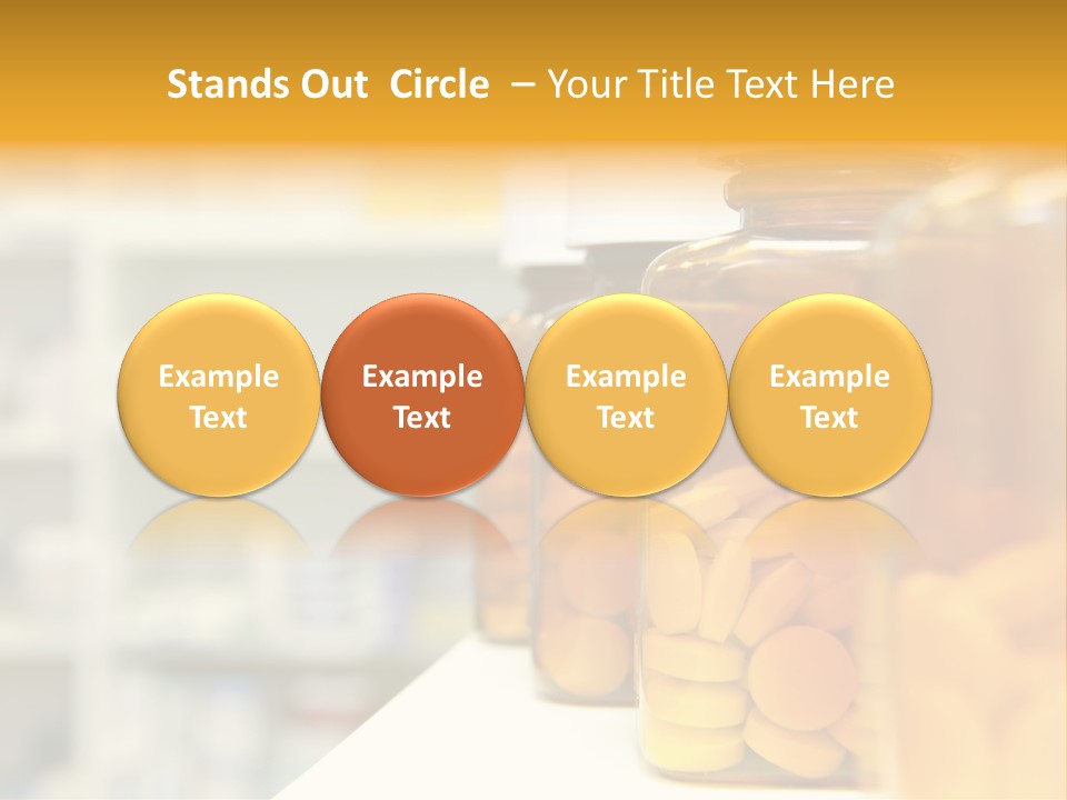 Row Of Bottles And Pills On A Chemists Counter PowerPoint Template