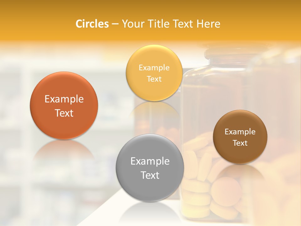 Row Of Bottles And Pills On A Chemists Counter PowerPoint Template
