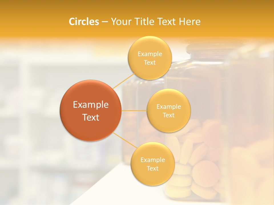 Row Of Bottles And Pills On A Chemists Counter PowerPoint Template