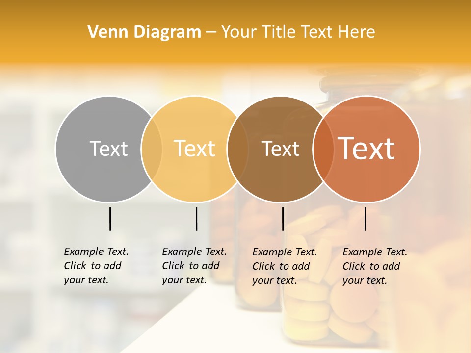 Row Of Bottles And Pills On A Chemists Counter PowerPoint Template