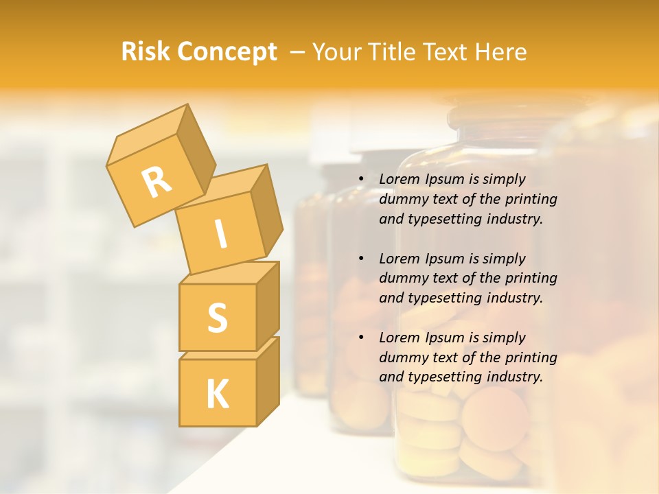 Row Of Bottles And Pills On A Chemists Counter PowerPoint Template