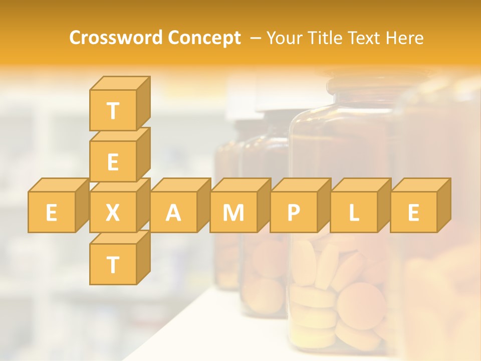 Row Of Bottles And Pills On A Chemists Counter PowerPoint Template