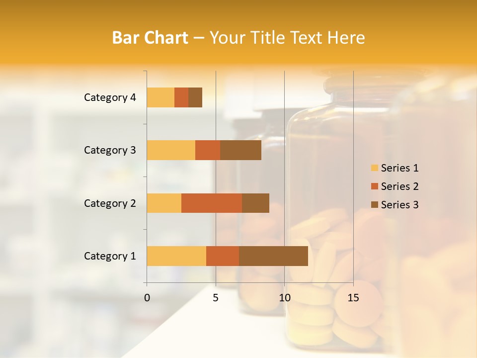 Row Of Bottles And Pills On A Chemists Counter PowerPoint Template