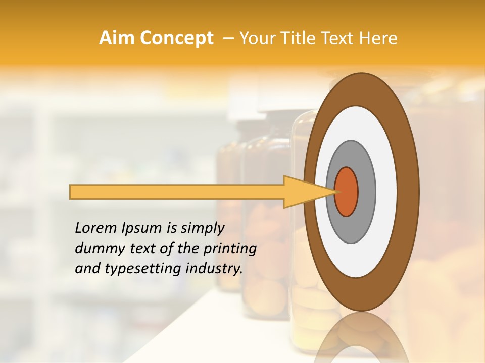 Row Of Bottles And Pills On A Chemists Counter PowerPoint Template