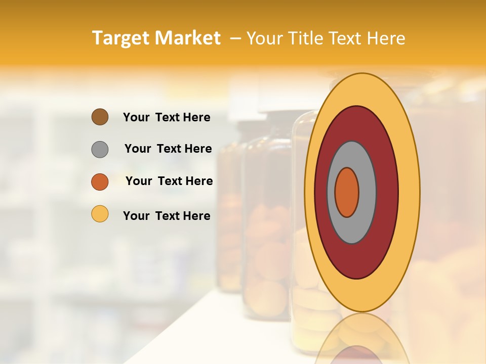 Row Of Bottles And Pills On A Chemists Counter PowerPoint Template