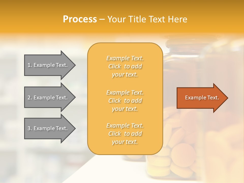 Row Of Bottles And Pills On A Chemists Counter PowerPoint Template