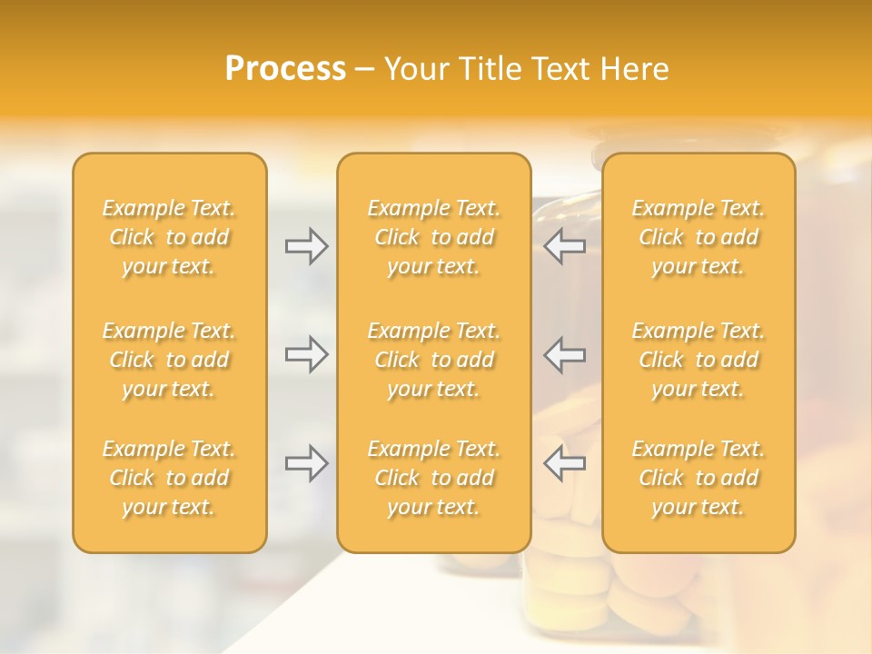 Row Of Bottles And Pills On A Chemists Counter PowerPoint Template