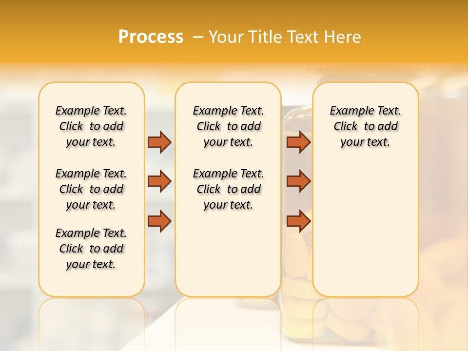 Row Of Bottles And Pills On A Chemists Counter PowerPoint Template