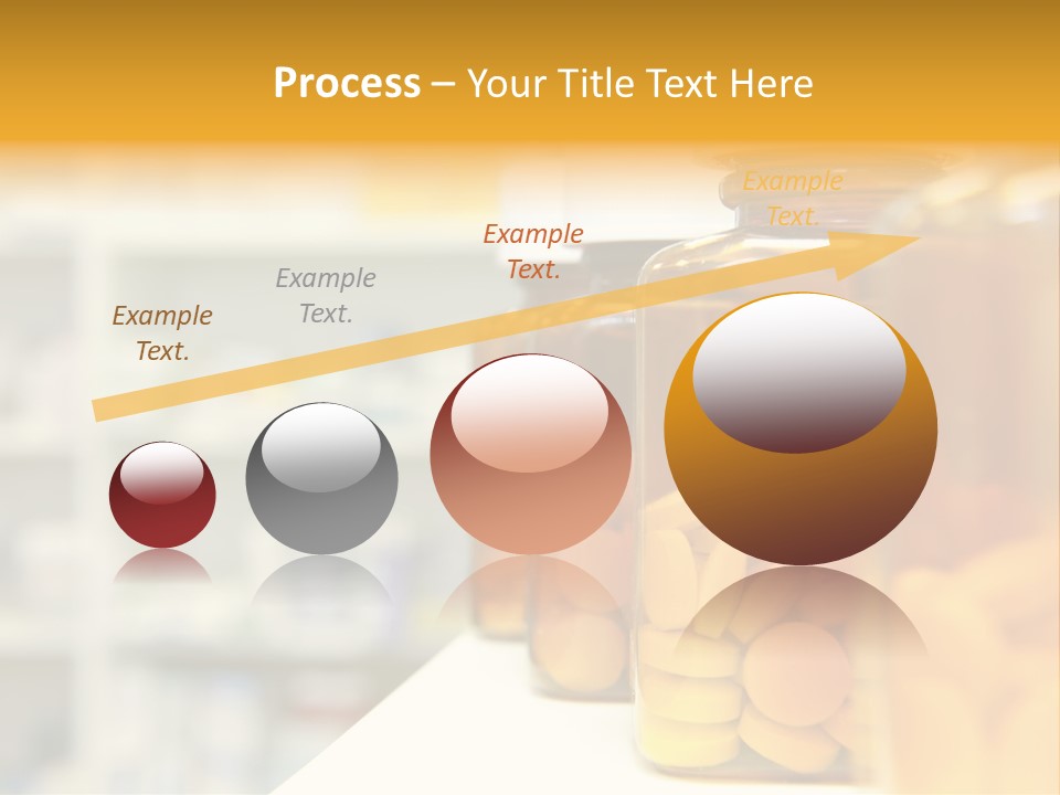 Row Of Bottles And Pills On A Chemists Counter PowerPoint Template