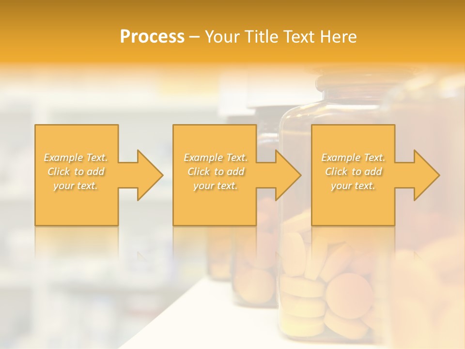 Row Of Bottles And Pills On A Chemists Counter PowerPoint Template