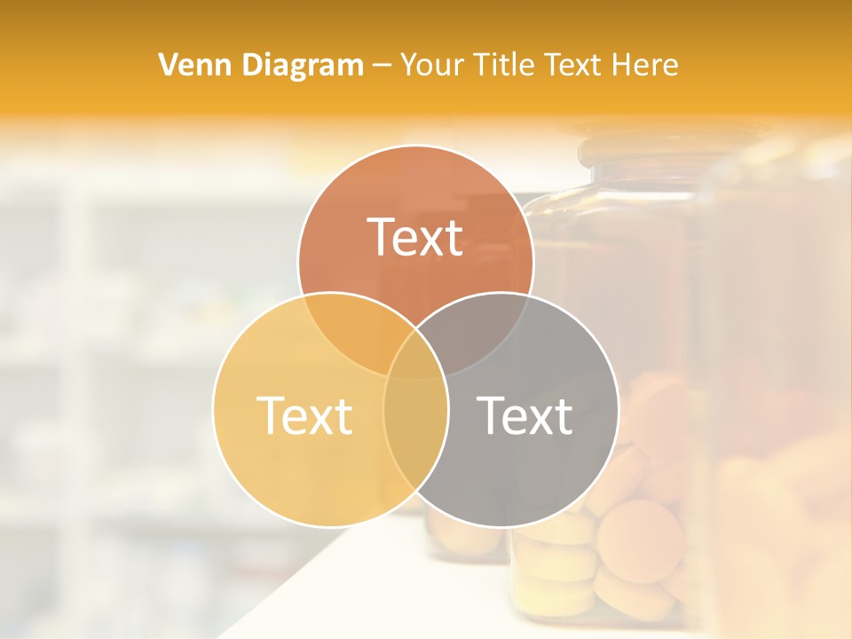 Row Of Bottles And Pills On A Chemists Counter PowerPoint Template