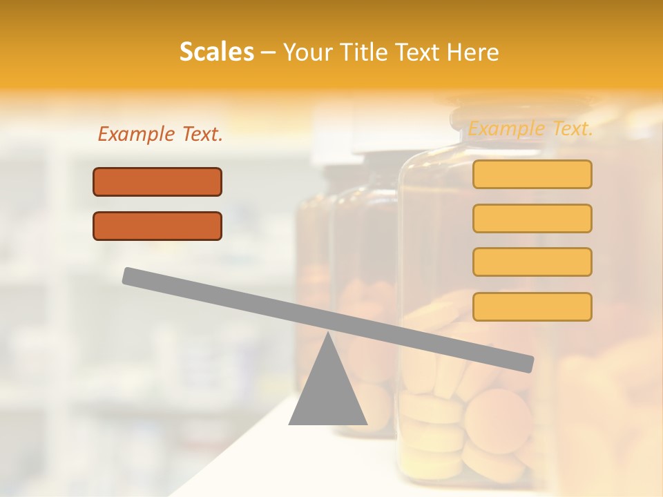 Row Of Bottles And Pills On A Chemists Counter PowerPoint Template