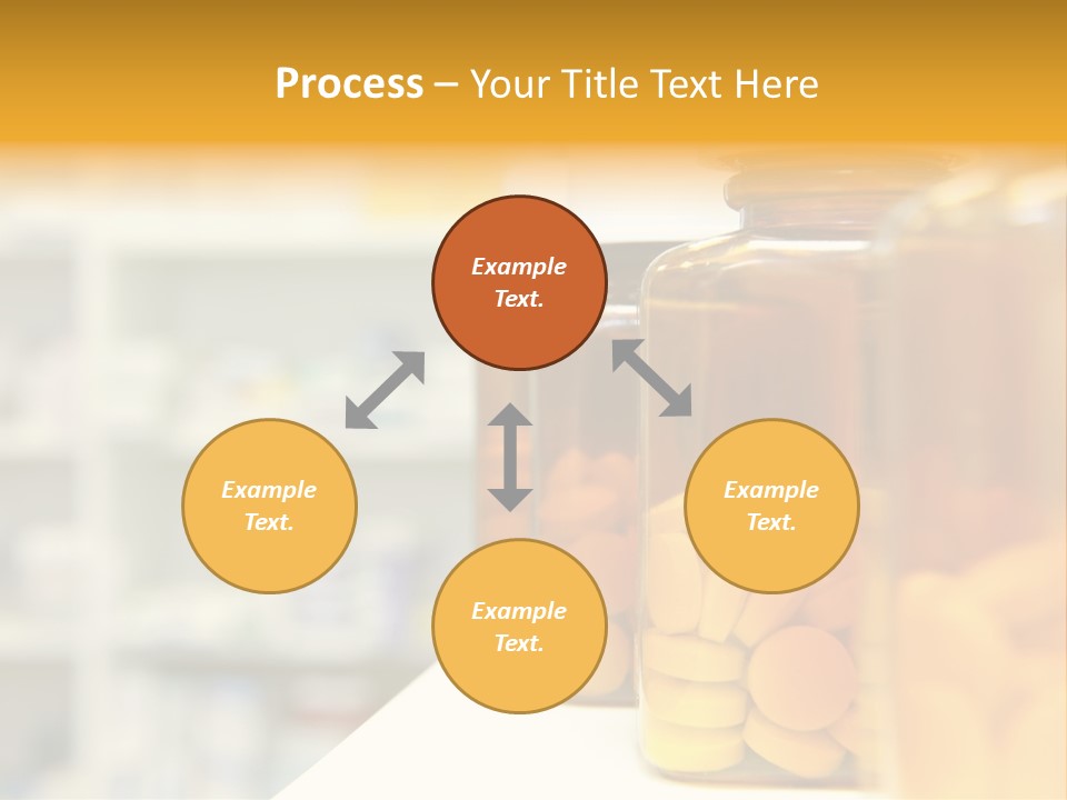 Row Of Bottles And Pills On A Chemists Counter PowerPoint Template