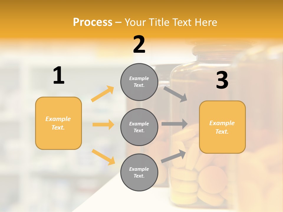 Row Of Bottles And Pills On A Chemists Counter PowerPoint Template