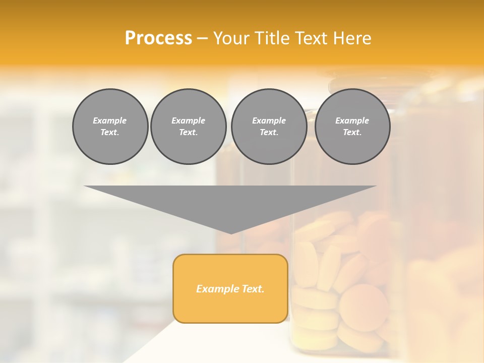 Row Of Bottles And Pills On A Chemists Counter PowerPoint Template