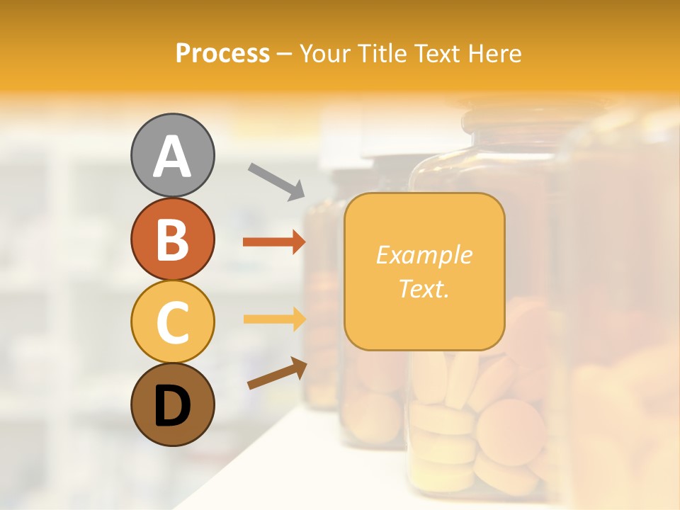 Row Of Bottles And Pills On A Chemists Counter PowerPoint Template