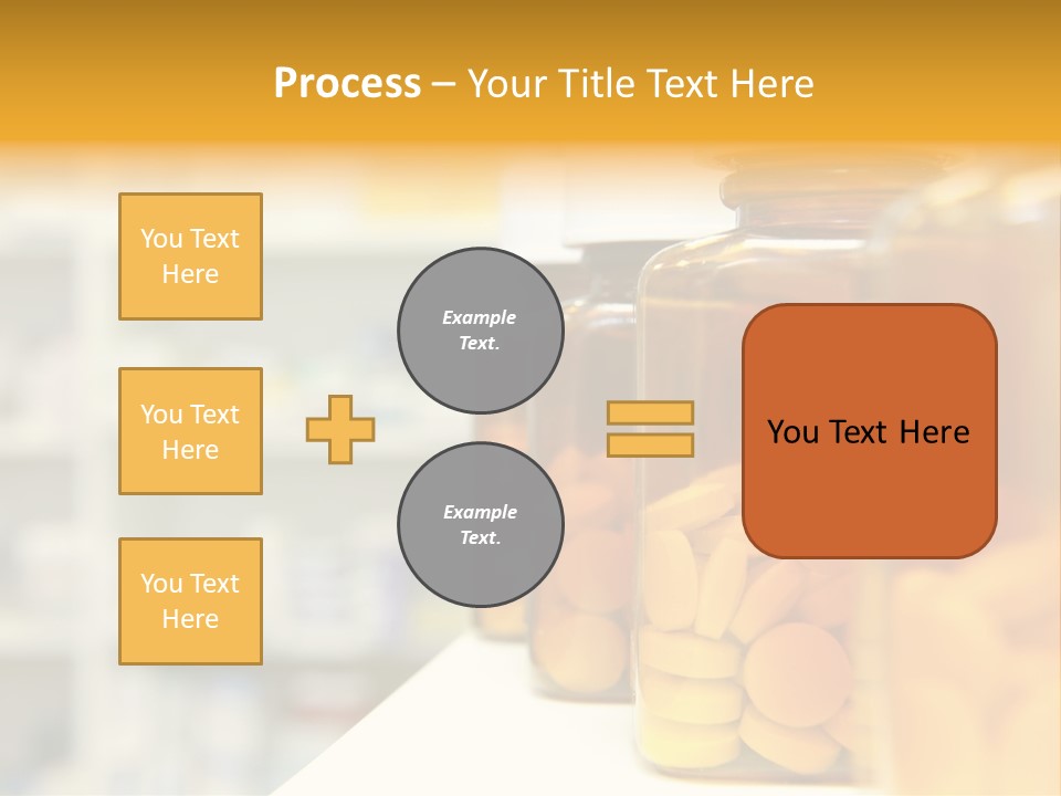 Row Of Bottles And Pills On A Chemists Counter PowerPoint Template