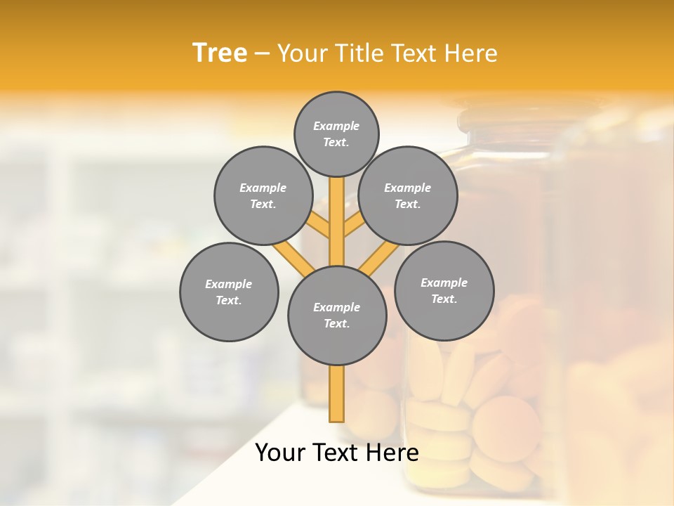 Row Of Bottles And Pills On A Chemists Counter PowerPoint Template