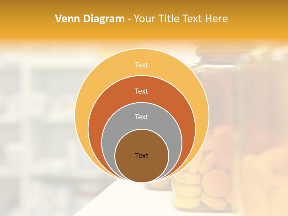 Row Of Bottles And Pills On A Chemists Counter PowerPoint Template