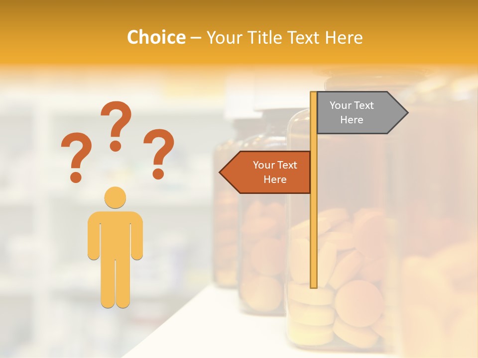 Row Of Bottles And Pills On A Chemists Counter PowerPoint Template